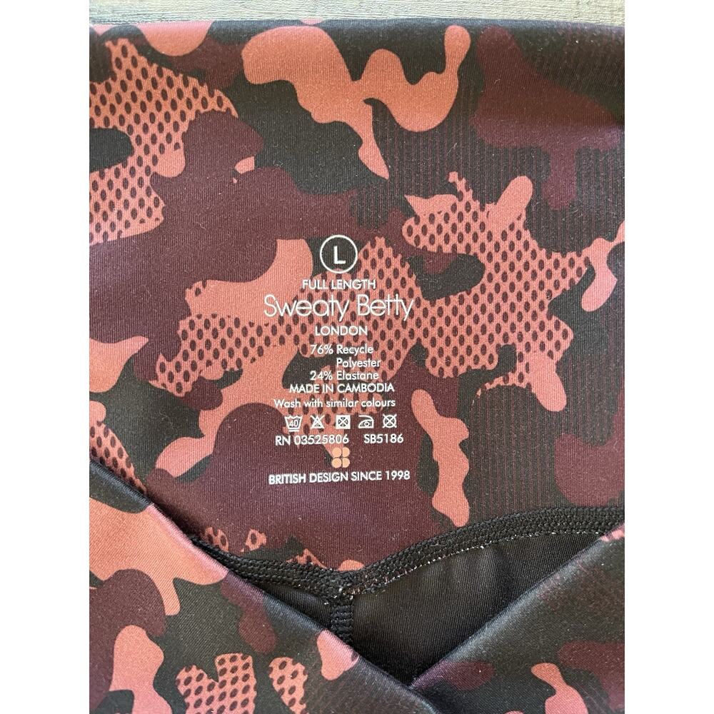 Sweaty Betty Super Sculpt Full Length Workout Leggings 27" Purple Camo, Large - Picture 4 of 11
